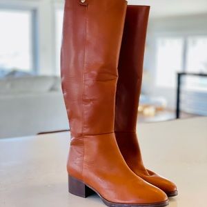 J Crew Knee High Brown Leather Riding Boots